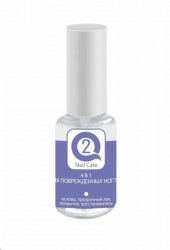 Средство для ногтей, Q2 Nail Care (Кью2 Нейл кеа) 8 мл арт. 102 4в1 (основа+прозрачный лак+покрытие+восстановитель) для поврежденных ногтей